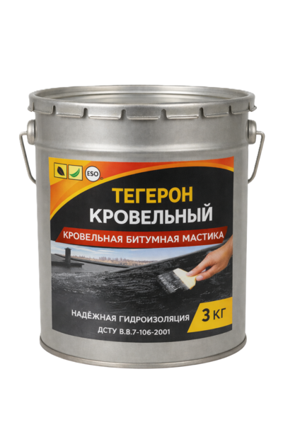 Тегерон Кровельный Ecobit ведро 3, 0 кг - кровельная битумная мастика  - main