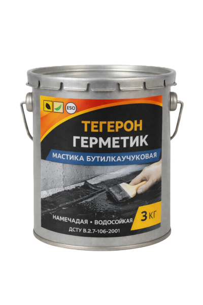 ТЕГЕРОН Герметик ЭКОБИТ ведро 3, 0 кг мастика бутилкаучуковая - main