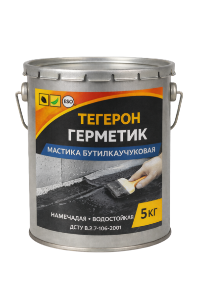 ТЕГЕРОН Герметик ЭКОБИТ ведро 5, 0 кг мастика бутилкаучуковая  - main