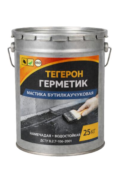 ТЕГЕРОН Герметик ЭКОБИТ ведро 25, 0 кг мастика бутилкаучуковая  - main