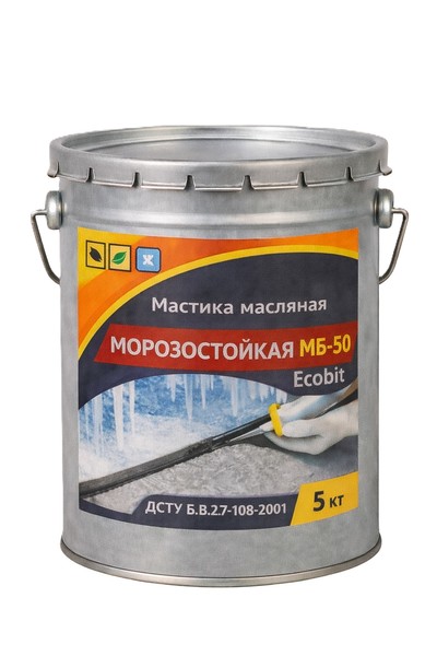 Мастика масляная морозостойкая МБ - 50 Ecobit ведро 5, 0 кг (Холодная)  - main