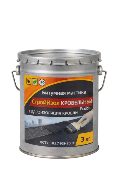 Битумная мастика ведро 3, 0 кг СтройИзол Кровельный Ecobit - main