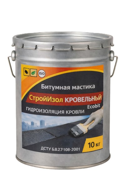 Битумная мастика ведро 10, 0 кг СтройИзол Кровельный Ecobit - main