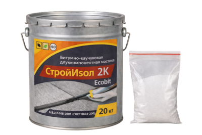 Битумно - каучуковая  мастика ведро 25, 0 кг СтройИзол 2К ЭКОБИТ - main