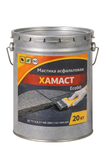 Мастика асфальтовая ХАМАСТ ЭКОБИТ ведро 20, 0 кг ДСТУ Б.В.2.7-108-2001 - main