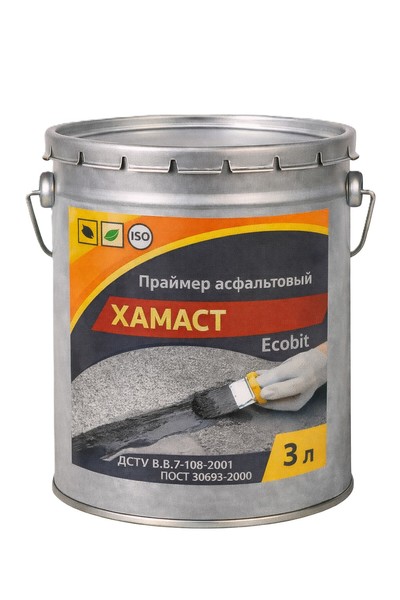 Праймер асфальтовый ХАМАСТ ЭКОБИТ ведро 3, 0 л ДСТУ Б.В.2.7-108-2001  - main
