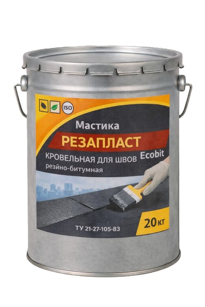 Мастика РЕЗАПЛАСТ Ecobit ведро 20, 0 кг кровельная для швов  - main