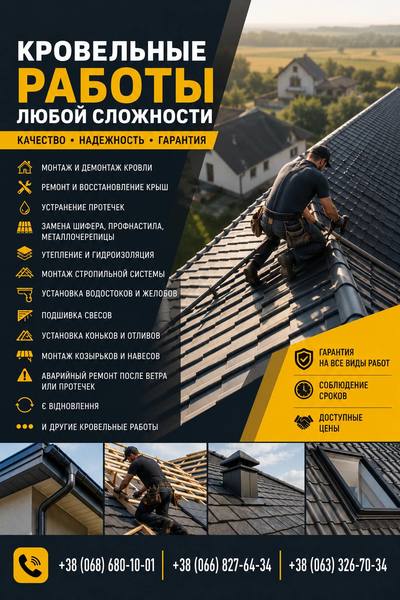 Ремонт и монтаж крыш под ключ кровельные работы - main