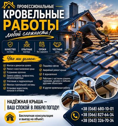 Профессиональные кровельные работы,  Ремонт крыш - main